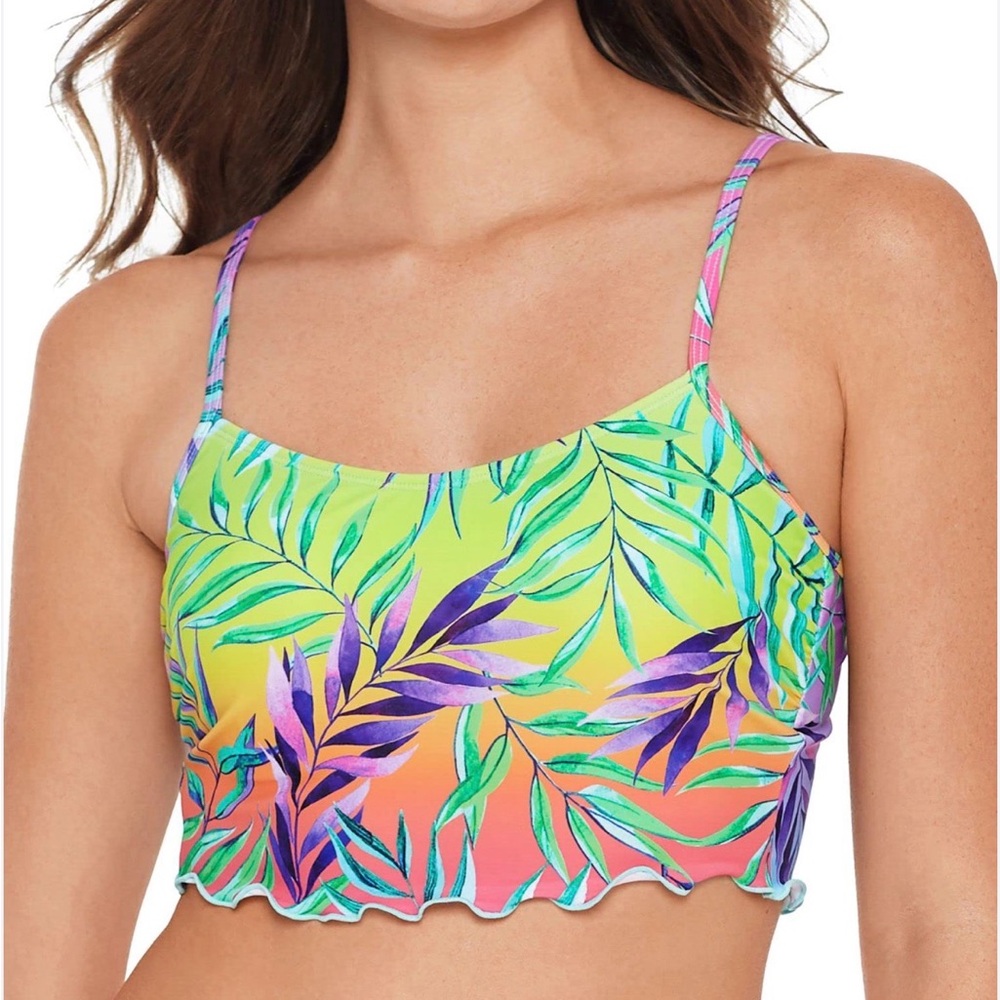 Salt + Cove Coloful long line bikini top size XS S NWT‎ Swimsuit
